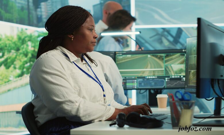 Image of a professional at a computer monitoring