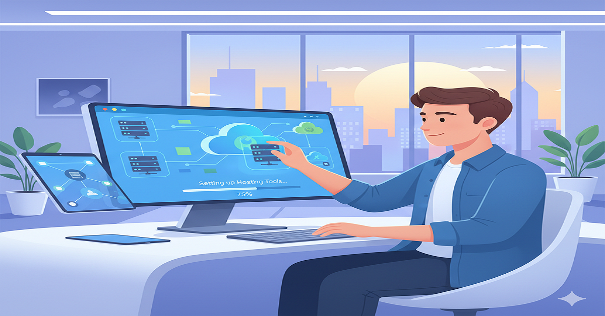 how to start a web hosting company illustrated setup concept